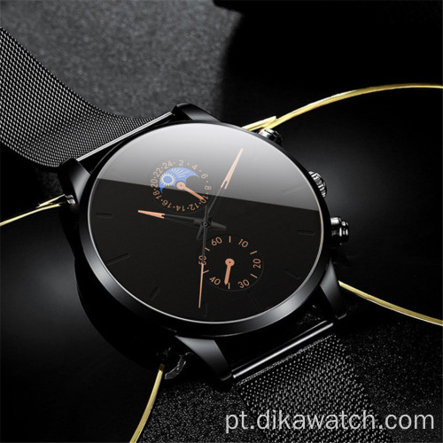 Genebra minimalista esporte esporte couro relógio preto simples analógico masculino relógios de pulso marca chinesa Guangzhou relógio de pulso atacado